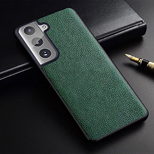 Étui en cuir PU pour Samsung S22 Ultra avec texture rétro premium chic vert