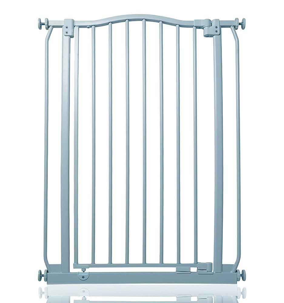 Safetots Extra Tall Curved Top Safety Gate, 71cm - 80cm, Matt Grey, Extra Tall 100cm in Height, Pressure Fit Stair Gate, Baby Gate for Doors Hallways and Spaces, Safety Barrier, Easy Installation