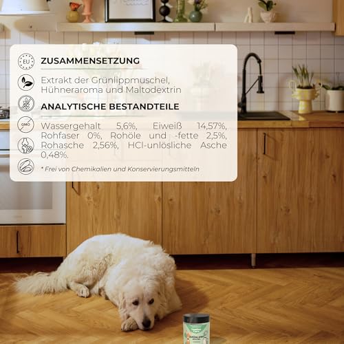 Lamina Care - Grünlippmuschel Pulver für Hunde und Katzen – Natürliche Gelenkunterstützung mit Grünlippmuschel-Extrakt zur Unterstützung von Beweglichkeit, Knorpel & Gelenken, ins Futter mischbar-150g