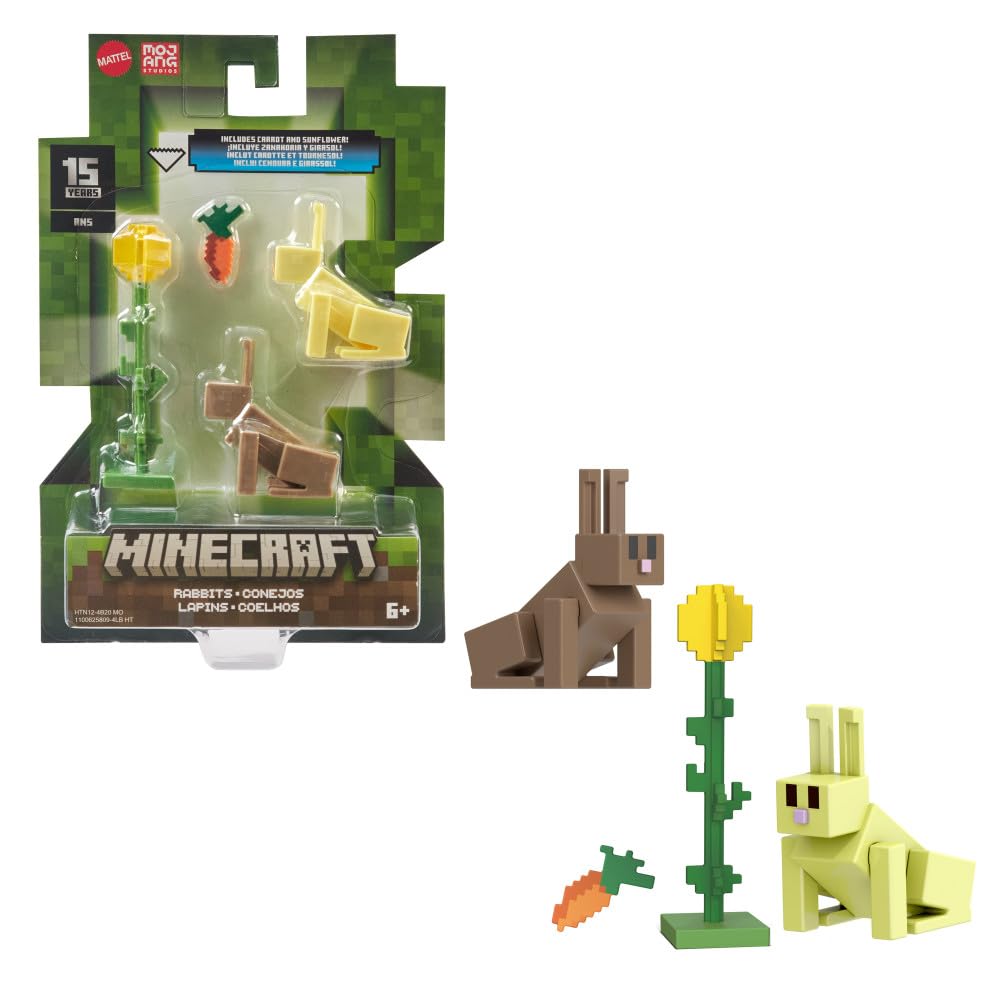 Amazon.com: Minecraft pack rabbits conejos with accesorios
