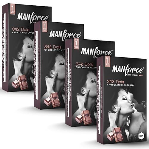 Image of Manforce Xotic Chocolate Flavoured Condoms For Men | 40 Pcs | Dotted, Contoured, & Lubricated Latex Condoms | For Enhanced Pleasure Of Both | India's No. 1* Condom Brand For Safe Sex