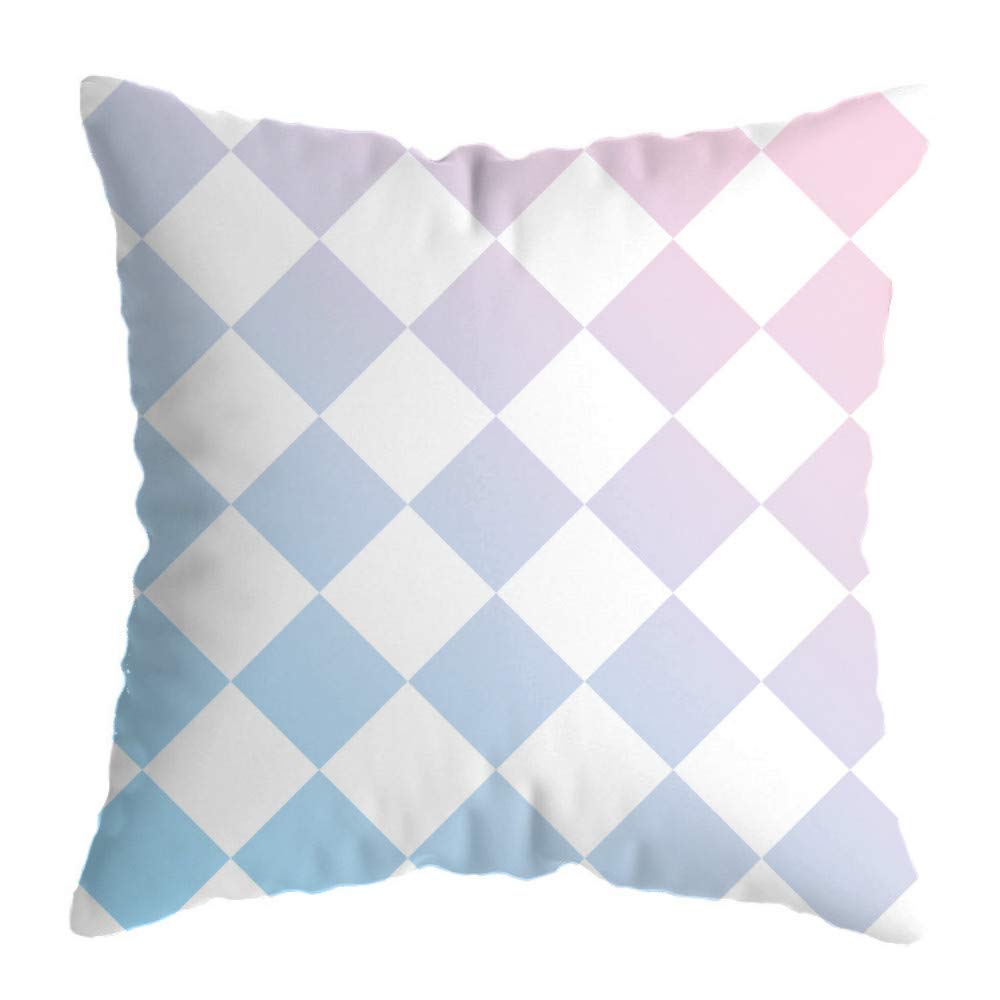 Ouduo Lot de 4 Taie d'oreiller 65 x 65 CM Fermeture Éclair Dissimulée Housse d'oreiller Géométrie Imprimé Microfibre Décor Canapé Chambre Salon Taie d'oreiller en Zip (65 x 65 cm,D)