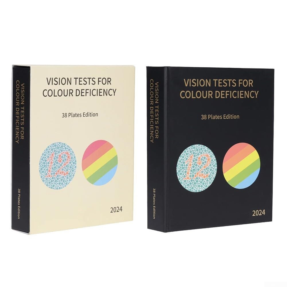 Ishihara Book 2024 – Livre de test d'optométrie de 38 pièces, livre de test de différence de couleur, test de déficience de couleur d'optométrie