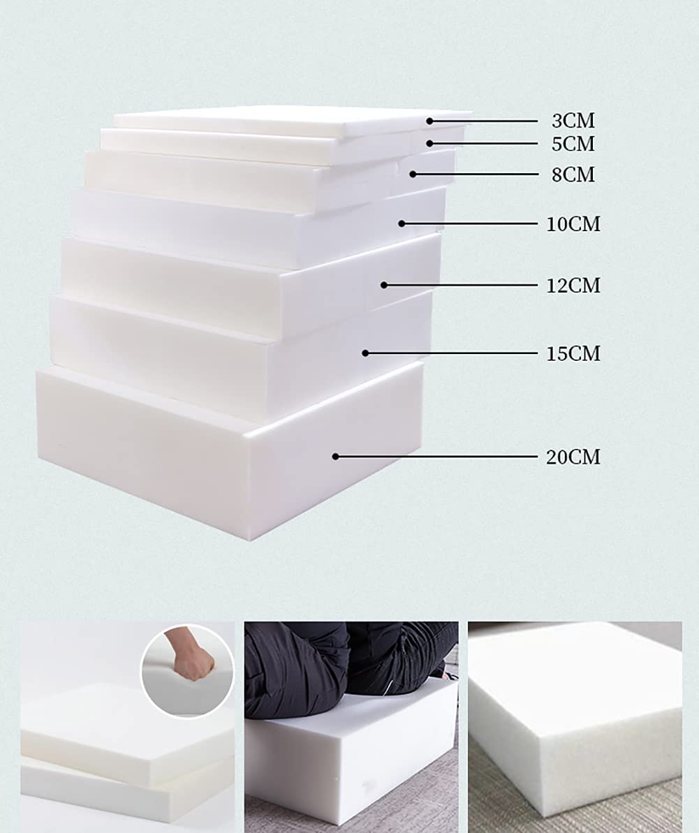 Cojín de asiento de banco de 5 cm de grosor, antideslizante con parte inferior de fijación, almohadilla de esponja para silla de estar, sofá de madera, jardín o tumbona