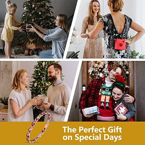 Feraco Copper Bracelet For Women 99.99% Solid Copper Magnetic Bracelets, Unique X Shape Links, Magnetic Field Therapy Jewelry Gifts (X Shape) #TOP4