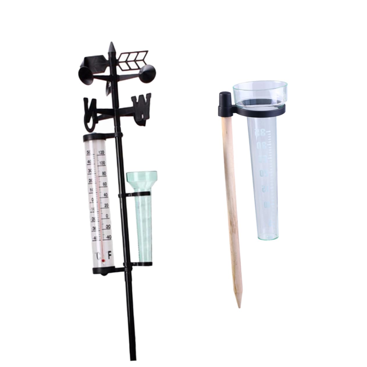 Außenthermometer 2 Satz Regenmesser Windrichtungsmesser Kunststoff