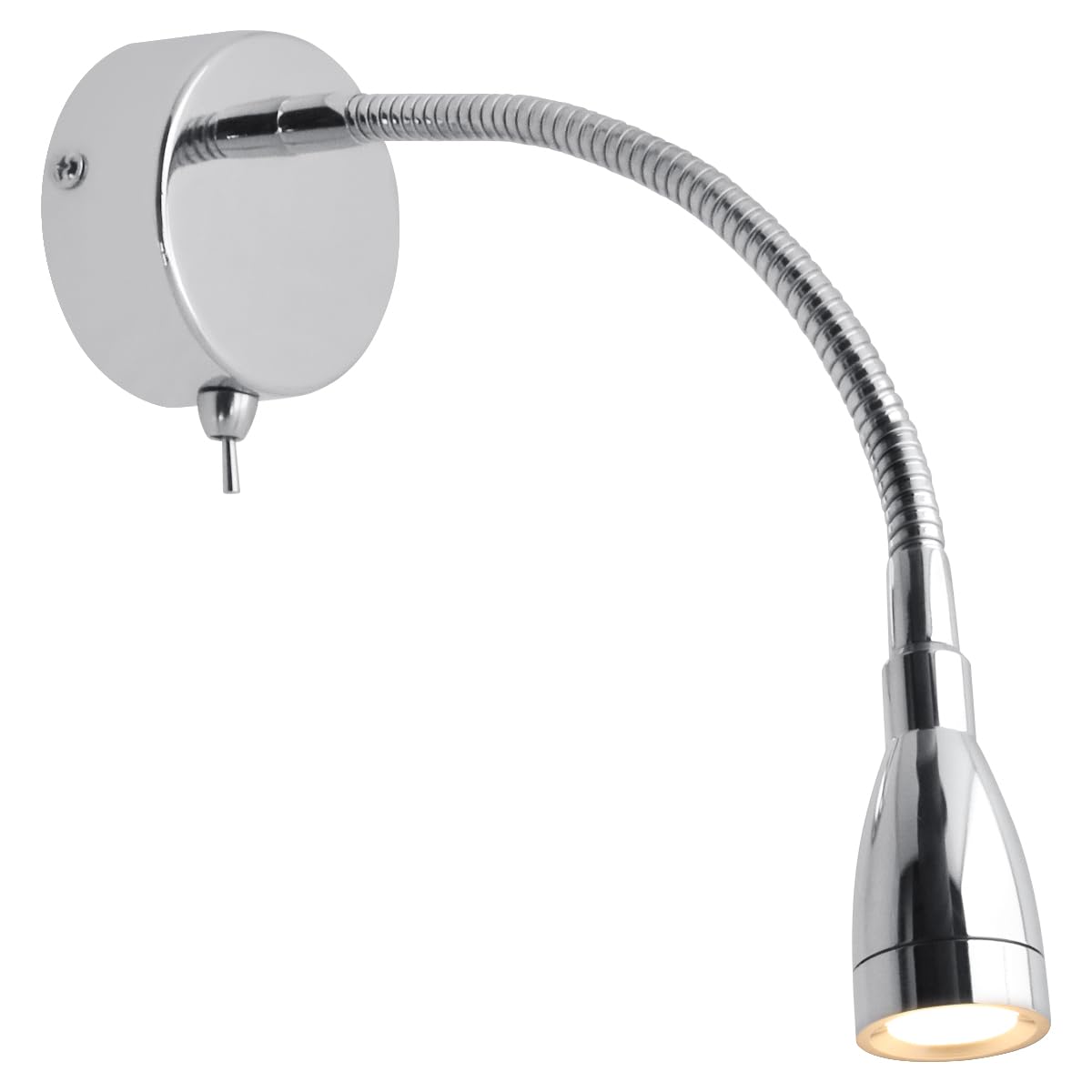 Long Life Lamp Company Warm White Led Indoor Reading Wall Light 2W 3000K Chrome Wall Mounted Bedside Light H3144