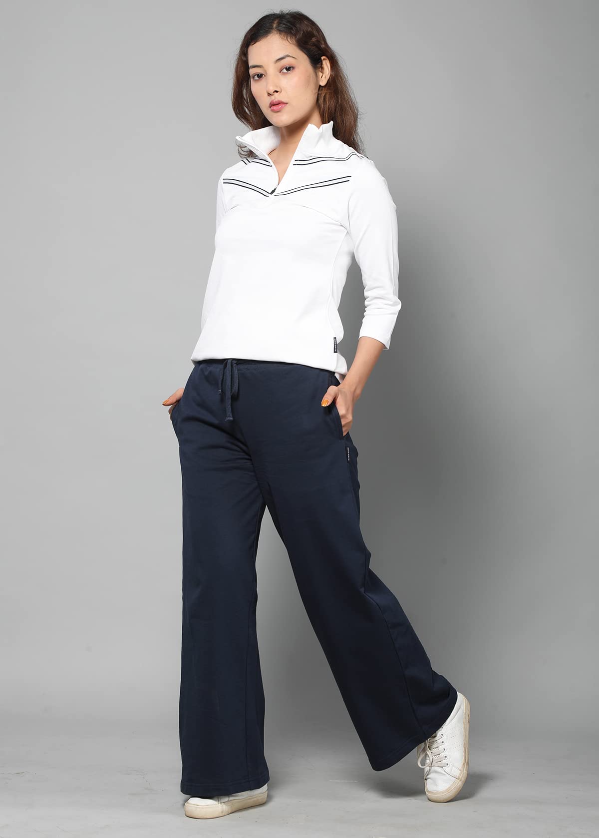 Dream of Glory Inc. Women's Cotton Collared Neck Sweatshirt (wDOGI-WFS-ZIP-WHITE_S_White Frost_S) - Image 6 thumbnail