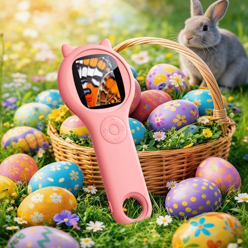 Image of Kids Microscope for Girls, 500X Portable Digital Microscope with 2 inch IPS Screen, Cute STEM Learning Toy, Birthday Gift for Girls Age 5-12 (Pink)