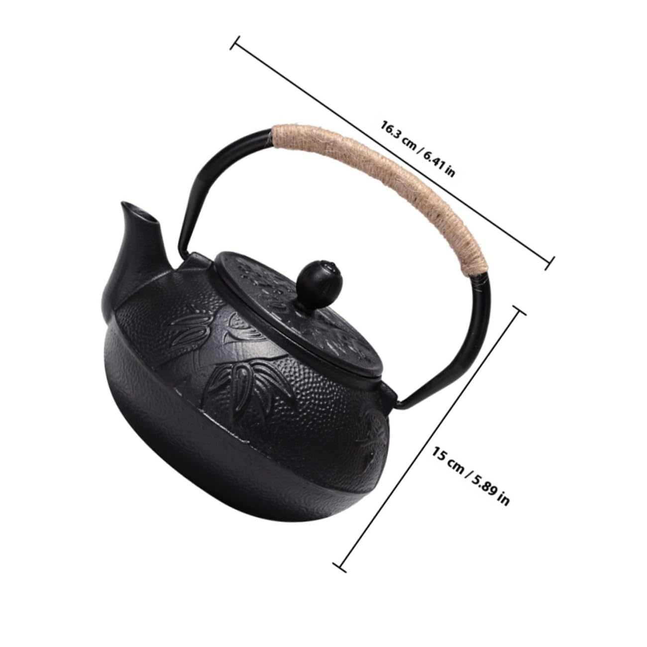 Tetera de Hierro Fundido 0, 6 L, Hervidor Multifunción | Accesorio de Té para Hogar, Diseño Delicado y Acabado Cuidado, Portátil y Fácil de Llevar