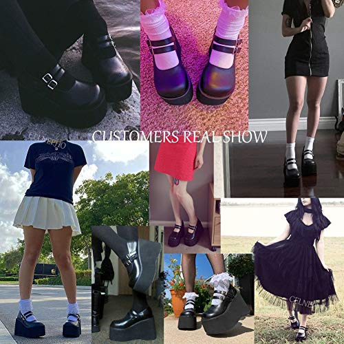 Dames Lolita plateaupumps voor dames Gothic Mary Jane Cosplay Wedges Dress Shoes - Image 7