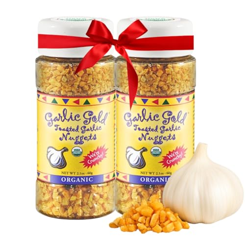 Garlic Gold Toasted Nuggets, Crunchy Roasted Organic Garlic Seasoning