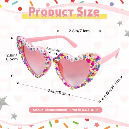 Birthday Sunglasses with Crown, Sash & Earrings, Glasses Headband for Women, Birthday Gifts Accessories Outfits Pink Decorations Party Favors3
