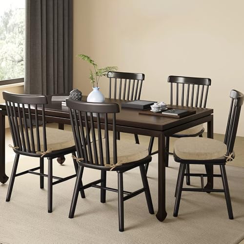 FlyGulls Set of 4 Windsor Chair Cushions Seat Cushion for Dining Kitchen Chairs with Anti-Slip Bottom Thick Textured Chair Pads with Ties for Indoor Use (16"x15.7" Beige) - Cosy Home Interiors FlyGulls Set of 4 Windsor Chair Cushions Seat Cushion for Dining Kitchen Chairs with Anti-Slip Bottom Thick Textured Chair Pads with Ties for Indoor Use (16"x15.7" Beige) - Image 5