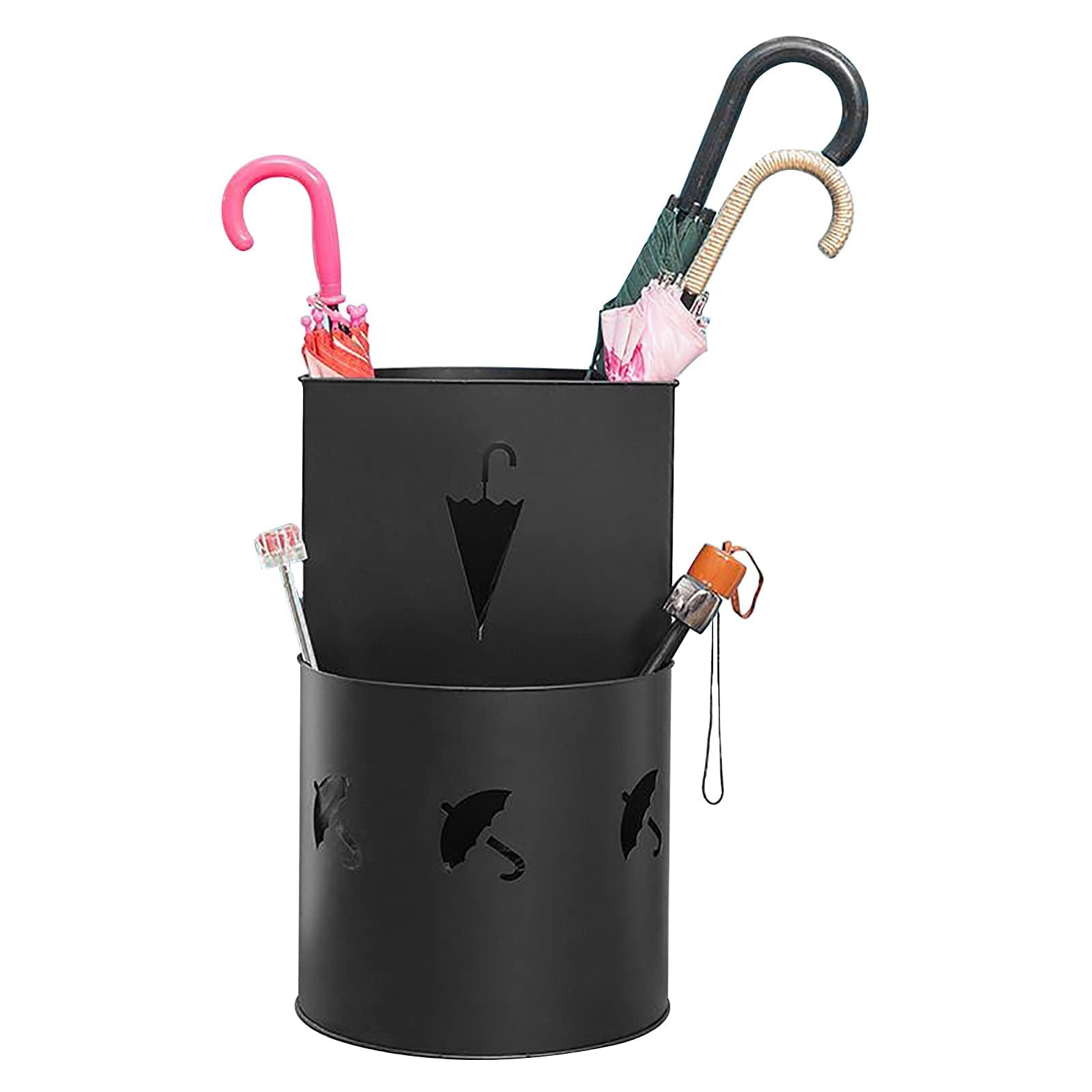 Porte-parapluies en métal de conception haut de gamme cylindrique noire