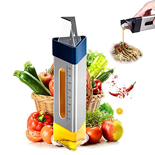 LKDEPO Olive oil dispenser bottle, automatic opening and closing bottle oil bottle, triangular shape dispenser bottle for the kitchen, oil vinegar seasoning bottle