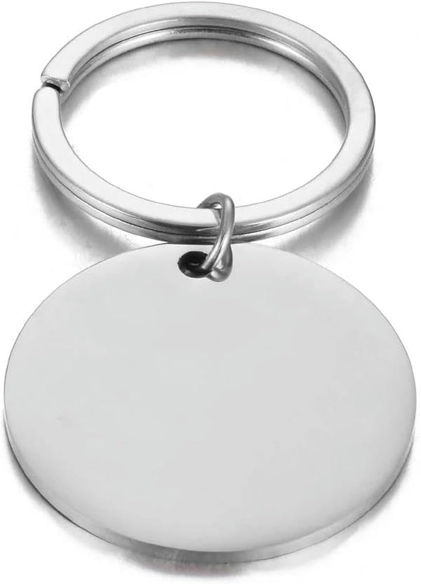 50 pezzi in acciaio inox vuoto Pet Tag Nome Targhetta rotonda Gatto Cane ID Nome Targhetta pendente Personalizzata Inciso Pet ID Tag Personalizzato Gatto Cane Targhetta Nome-Argento-30mm