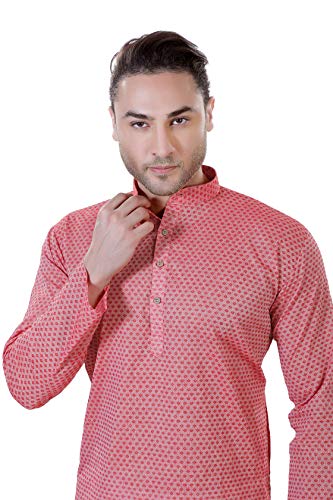 Image of LUCKWIN Men's Regular Fit Cotton Kurta Pyjama Set, Full-Sleeve, Mandarin Collared Neck, Ideal for Every Occasion, Cotton Made, Lightweight and Comfortable
