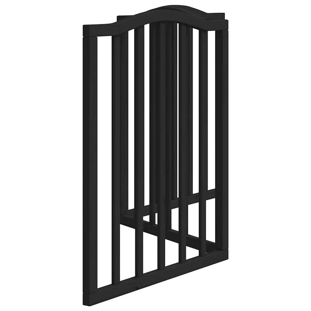 3-TLG. Hundetor Faltbar Schwarz 150 cm Pappelholz | Wasserbasierte Lackierung, Einfach zu Reinigen, Ohne Bohren Montierbar, Platzsparend Zusammenfaltbar