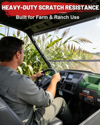 Image of StarknightMT Flip Windshield Compatible with Kawasaki Mule Pro FXT FX DX(T)