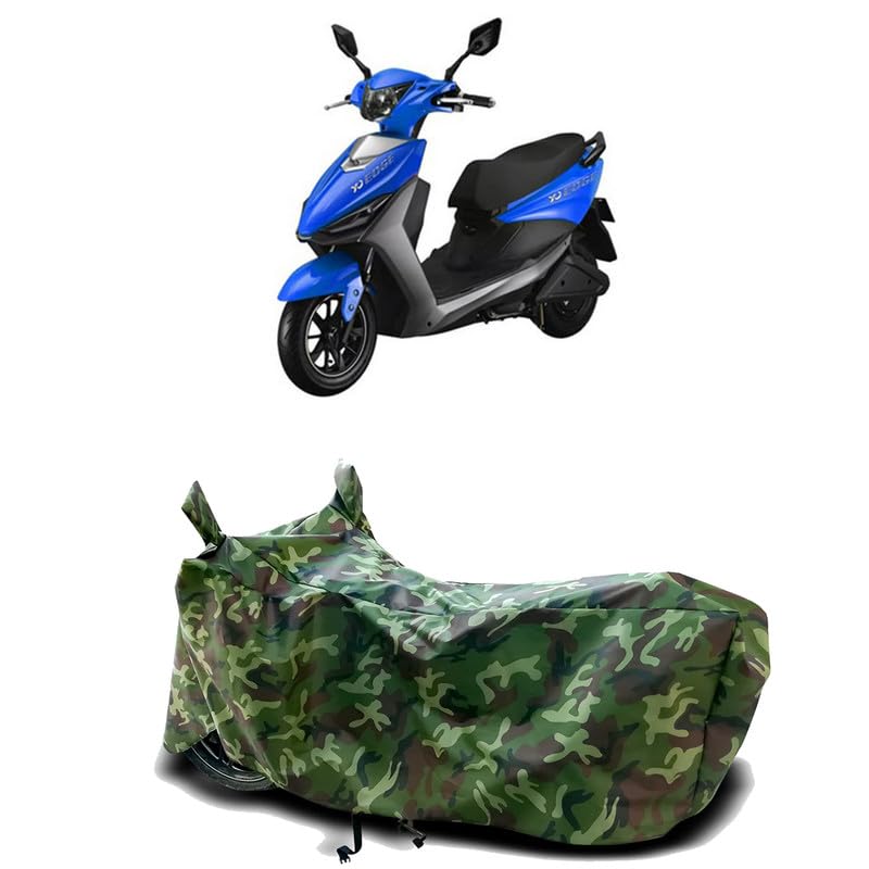 Image of DUFFEL-100% Heat Protection Two Wheeler Bike /Scooty Body Cover for YObykes Yo Edge BS6 Water Resistance /UV-Rays /Birds Dropping /Scratchproof /Dust Proof /Waterproof[Green Jungle Print]