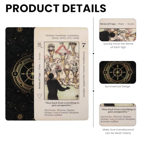 Image of Zibuyu Antique Tarot Oracle Set Divination Game-Patterned, Mini 78 Card Deck, Unique Handmade Design Durable Cardstock, Portable, No Guidebook, Ideal Spiritual Gift for Tarot Enthusiasts