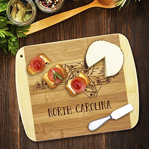 Image of Totally Bamboo A Slice of Life North Carolina Engraved Map Cutting Board