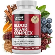 Blood Sugar Complex Supplement Levels with Cinnamon, Chromium & Bitter Melon ,20 Active Ingredients,Non-GMO, 60 Capsules 1pcs