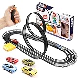 Cuthuy Juego de Pista de Carreras para Niños, Pista de Coches con 4 Coches de Carreras de Alta Velocidad, Juego de...