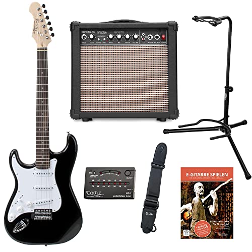 Rocktile Pro ST3-BK Lefty Set Guitares Eléctriques - Les Beatles, Paul McCartney, John Lennon, RIngo Starr, George Harrison Rocktile Pro ST3-BK Lefty Set Guitares Eléctriques