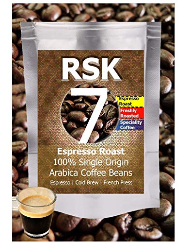 RSK7 Roastery Single Origin Arabica AA Espresso Coffee Beans and Espresso Coffee Powder for Coffee Makers, Espresso Machines, Aero Press, Moka Pot Strong Coffee High Caffeine Coffee Breakfast Blend – 250gms (Espresso – Whole Beans)