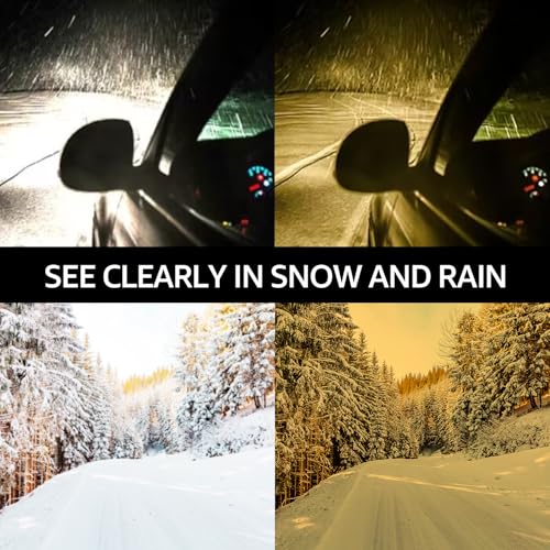 LVIOE Night Driving Glasses for Women Men Night Vision Anti Glare Polarized Yellow Lens Glasses for Night Driving Glare N88594