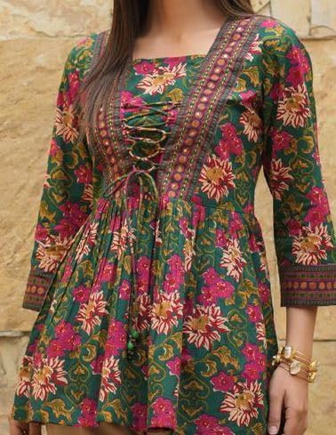 Women's Rayon Printed V-Neck Top | 3/4 Sleeve Casual Tunic Blouse for Office, Daily & Summer Wear