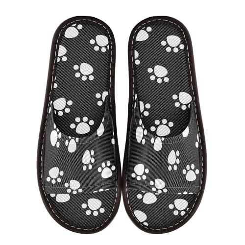 Fisyme Slippers for Women Men Slip-On Open Toe Indoor Outdoor House Shoes Home Slipper