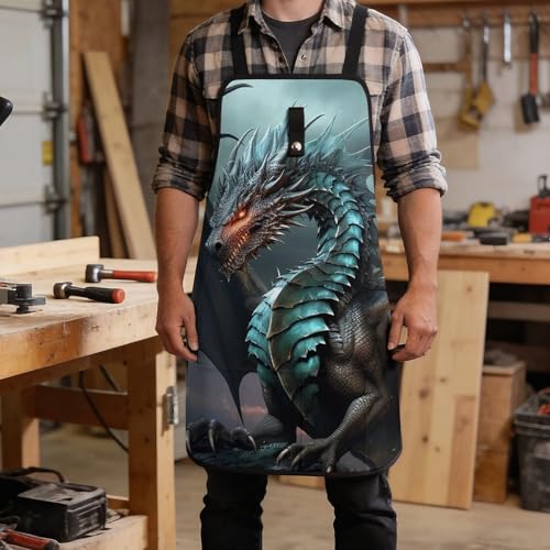 Delantal de trabajo Cool Dragon con 8 bolsillos ajustable miniatura 5