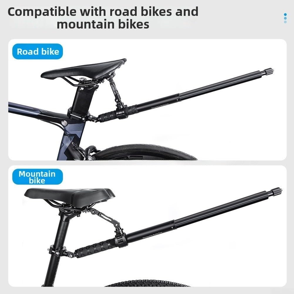 Supporto da bici in lega di alluminio per action camera, asta di estensione regolabile fino a 112,5 cm, selfie stabile in terza persona per Insta360 e DJI,