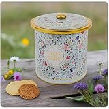 La Sablésienne, Bouquet Sauvage (Wildflowers) Round Decorative Tin of 2 Pure French Shortbread Cookie Assortments (Butter & Chocolate), 8.8 oz