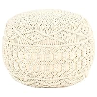 vidaXL Pouf Fait à la Main en macramé 45x30 cm Coton