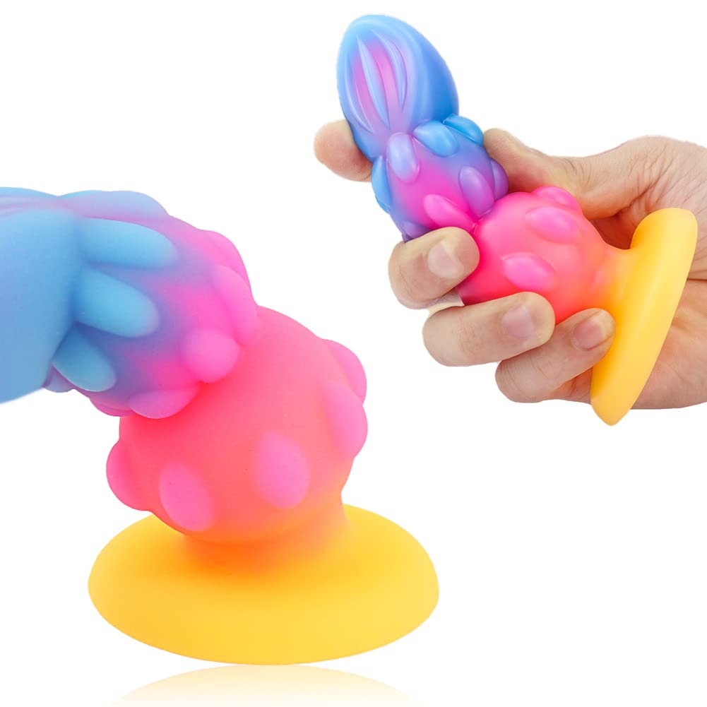 FST Butt Plug Sex Toys Glow-in-The-Dark Monster Dildo with Suction Cup Silicone Anal Beads for Female Male Prostate Massage Masturbation G-Spot Anal Dildo (XL)
