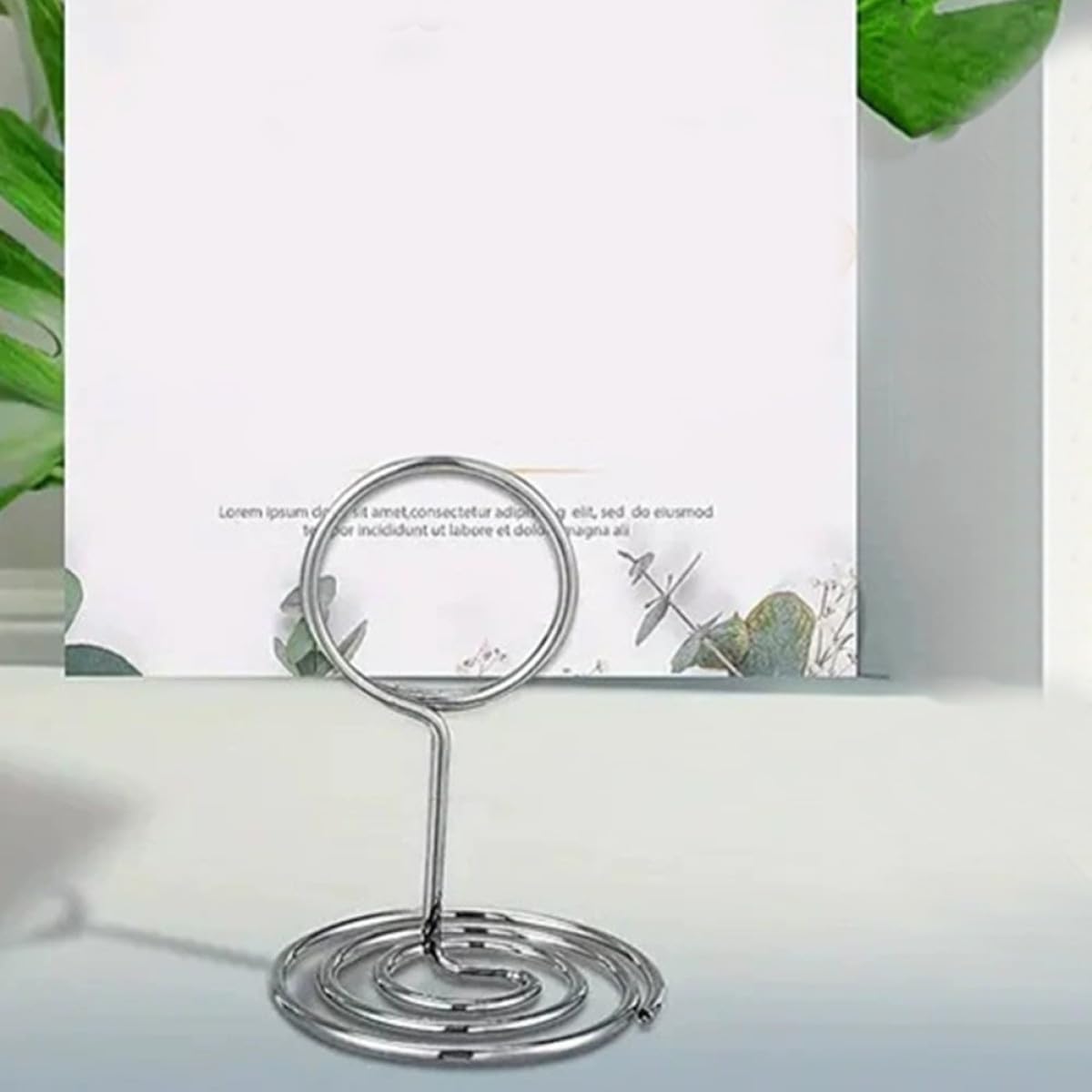 10pcs Silver Metal Photo Clip Holders 50mm Peacock Round Base Note Card Holder Memo Clip Stand for Table Number Cards Wedding Party Office Use