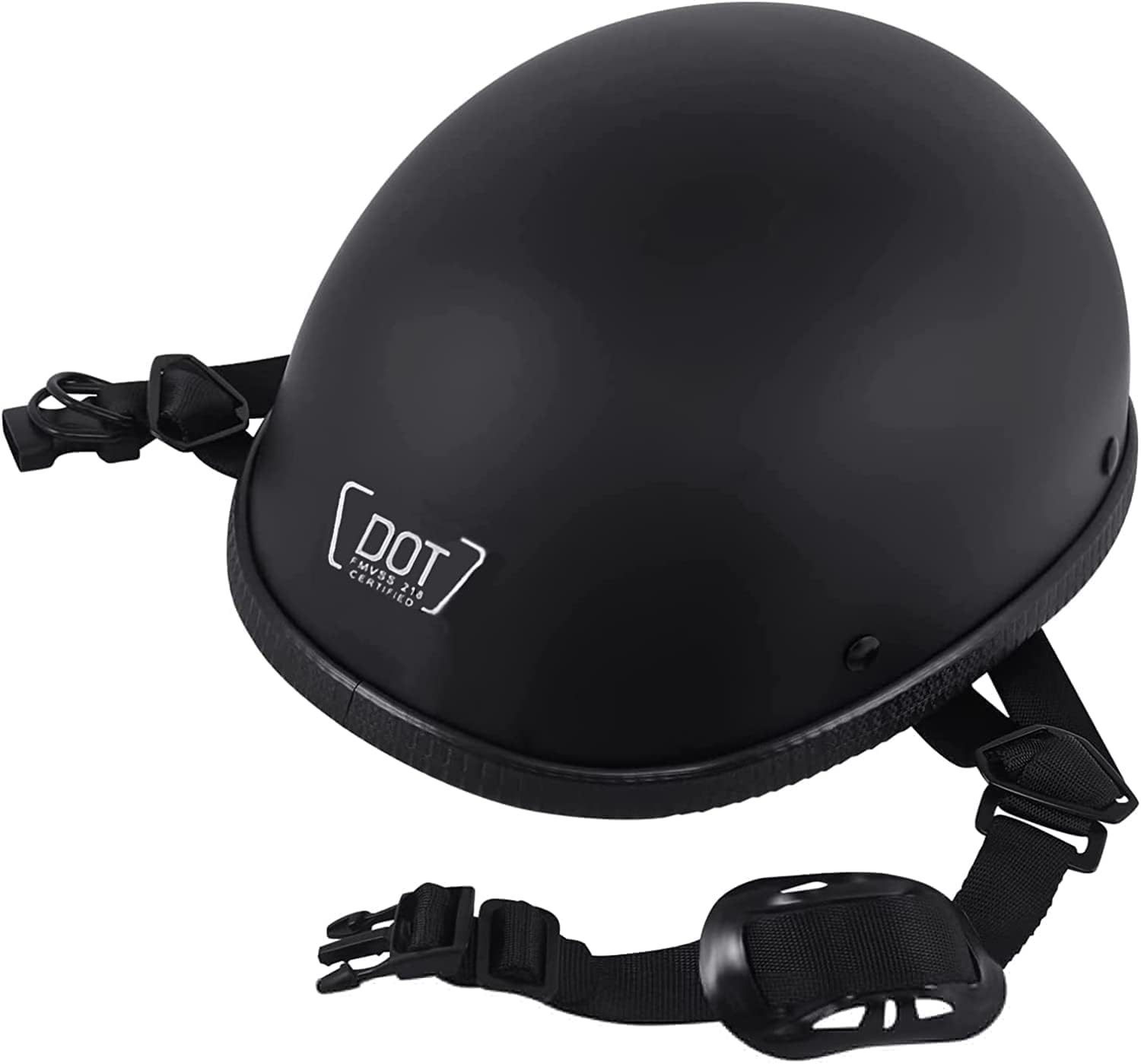 Cool Skull Cap Half Shell Helmet for Men Women, Small and Light Motorcycle Half Helmet DOT Approved, German Style Helmet, Retro Beanie Vintage Open Face Helmet for Cruiser Chopper Moped