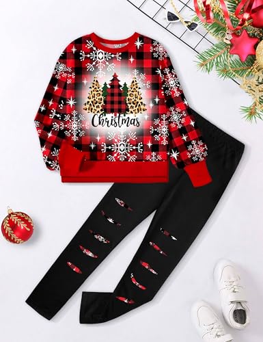 Image of Girls Clothes, Girls Outfits Tie Dye Sweatshirt Tops and Leggings Sweatpants 2 Piece Fall Winter Clothes Set 6-16T