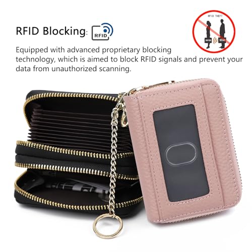 Image of imeetu Rfid Credit Card Holder,Genuine Leather Businese Card Case,Rfid Blocking Wallet for Women & Men