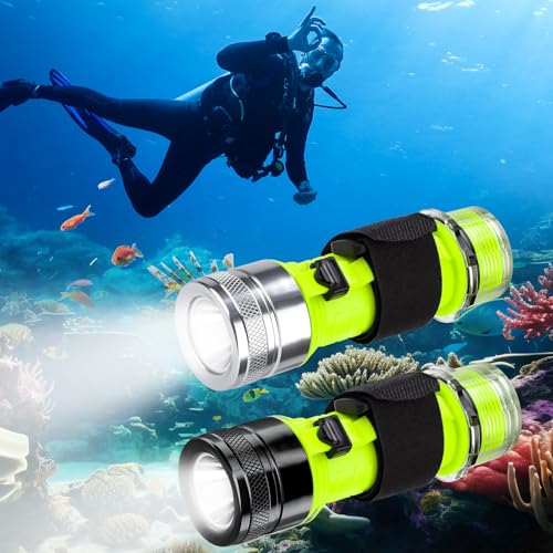 Rechargeable Diving Flashlight, 1500 Lumen Scuba Diving Light, 3 Modes