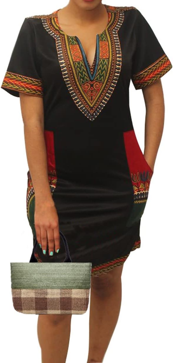 African Dresses for Women Casual Vintage Attire Bohemian Dashiki Traditional Ethnic Midi Dress - Image 3