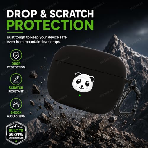 Image of Anvique Silicone Case for OnePlus Buds 4 Pro,Shockproof Protective Cover, Scratch Resistant, Lightweight, Precise Fit with Charging Access (Panda T)