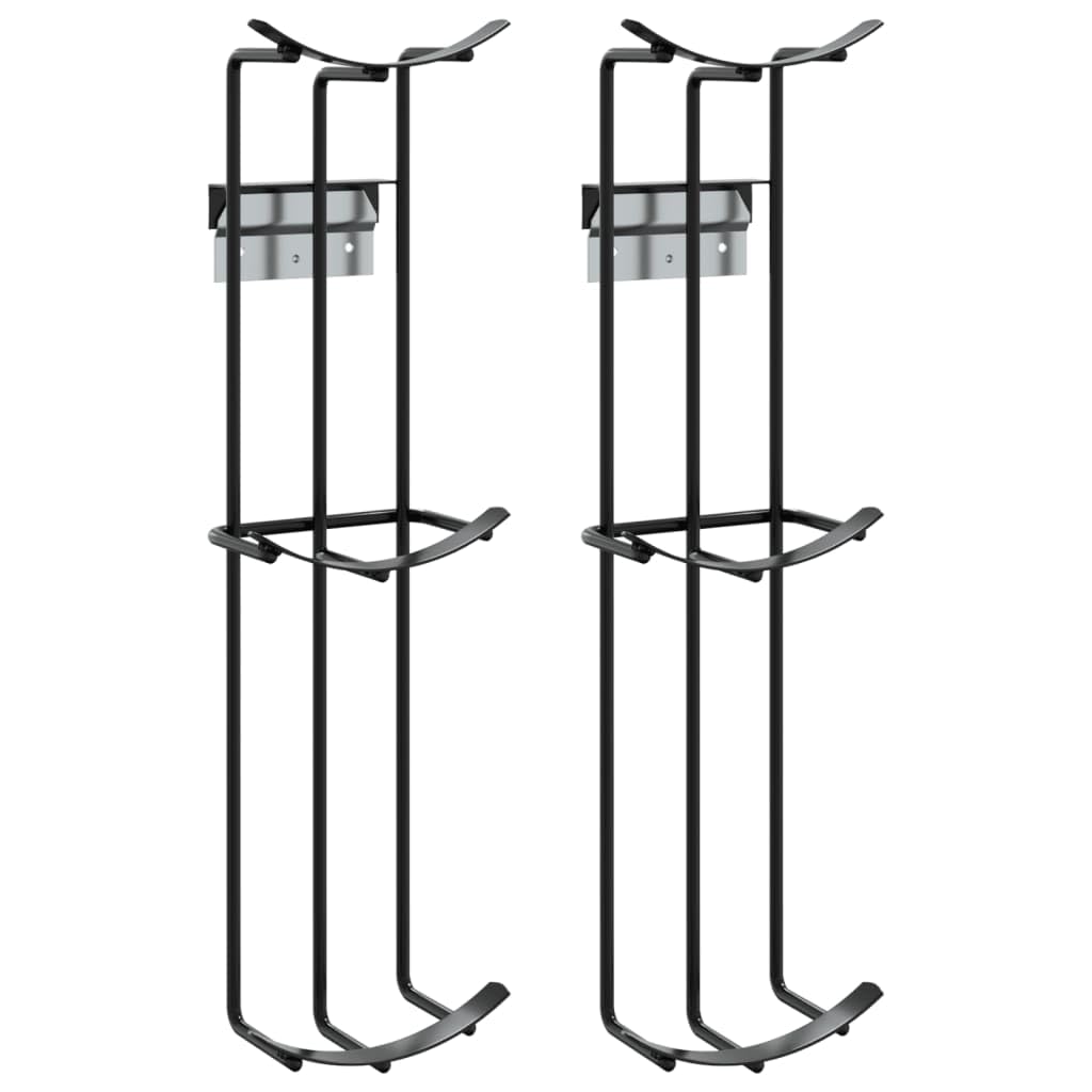 vidaXL Barrel Jump Cups 2 pcs, Metal Jump Cups for Barrel & Single Wall Bracket, Metal Jump Cup for Horse Equestrian Sports, Black Steel