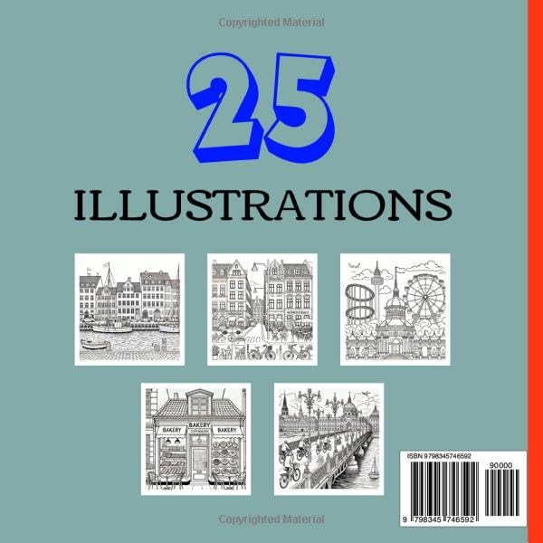 Coloring Copenhagen: A coloring book of Copenhagens most beautiful sights: Perfect for Travel Lovers, Architecture Enthusiasts, and Coloring Fans of All Ages image 3