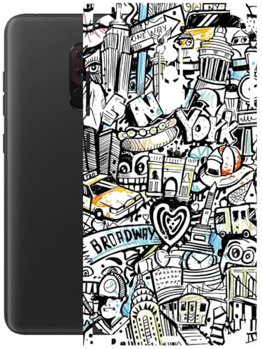 Image of AtOdds - Full Body Back Screen Guard Protector Film - Lamination Wrap Skin Sticker Compatible with Poco F1 | Scratchproof Matte Finish (Graffiti 26)