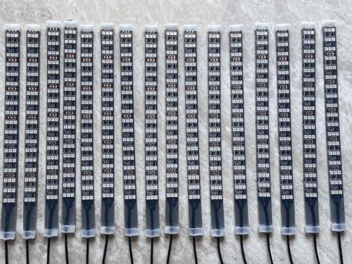 16PCS 1FT 30CM 12 INCH Triple Row 3 Rolls RGB Dream Color Chasing Flow Series Light Strips Bluetooth + Remote Treble LED Off-Road Lighting for Slingshot